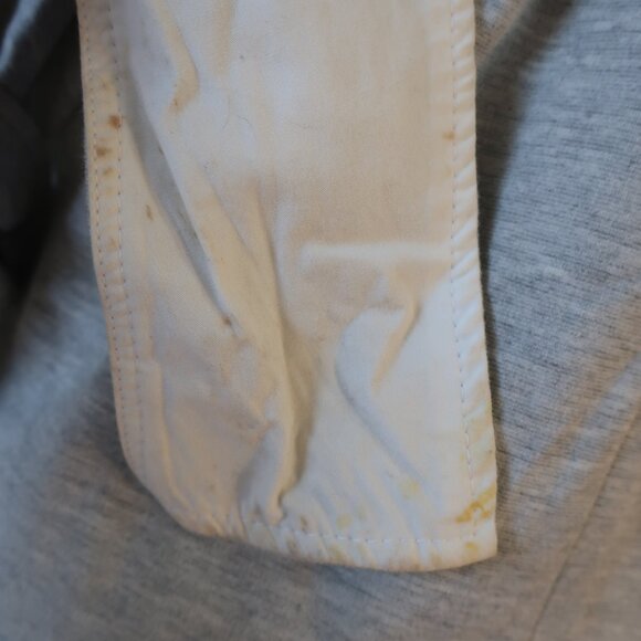 Womens Victoria Beckham Gray White Tie Cuff Bow Pullover Sweatshirt Top L - Picture 9 of 15